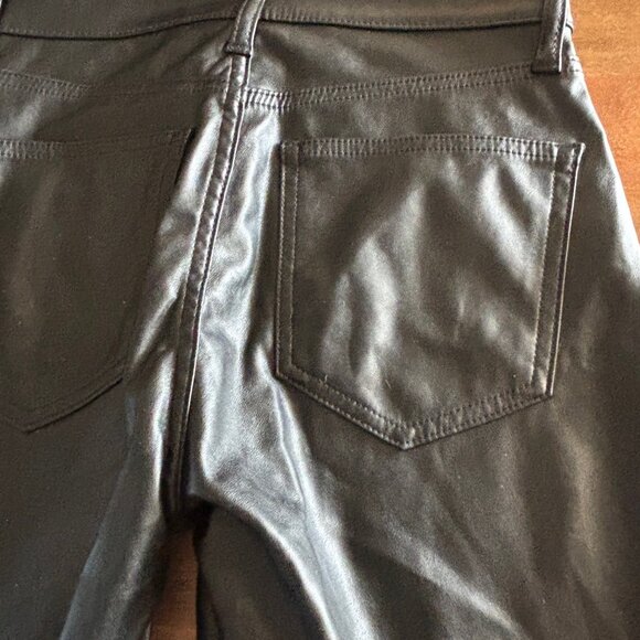Gap Vintage Slim High Rise Faux Leather Pants Black Women’s Size 26/2r Straight - Picture 6 of 9